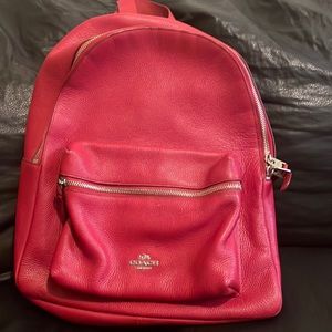 Red coach backpack